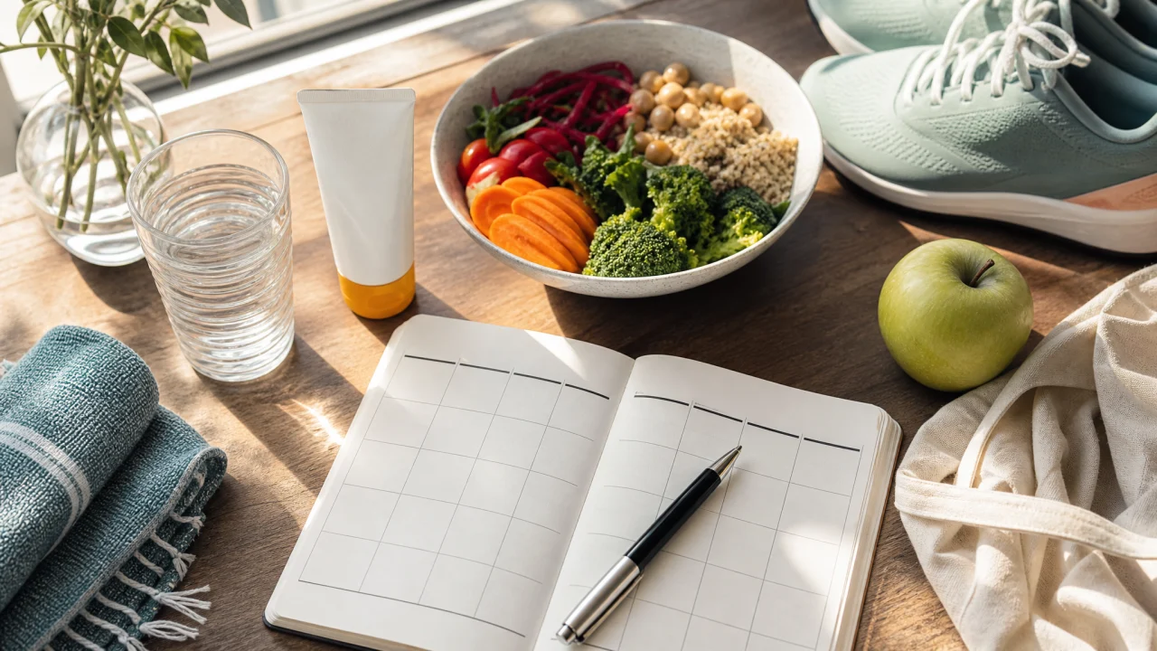 Planner settimanale per caldo, pasti, SPF e movimento