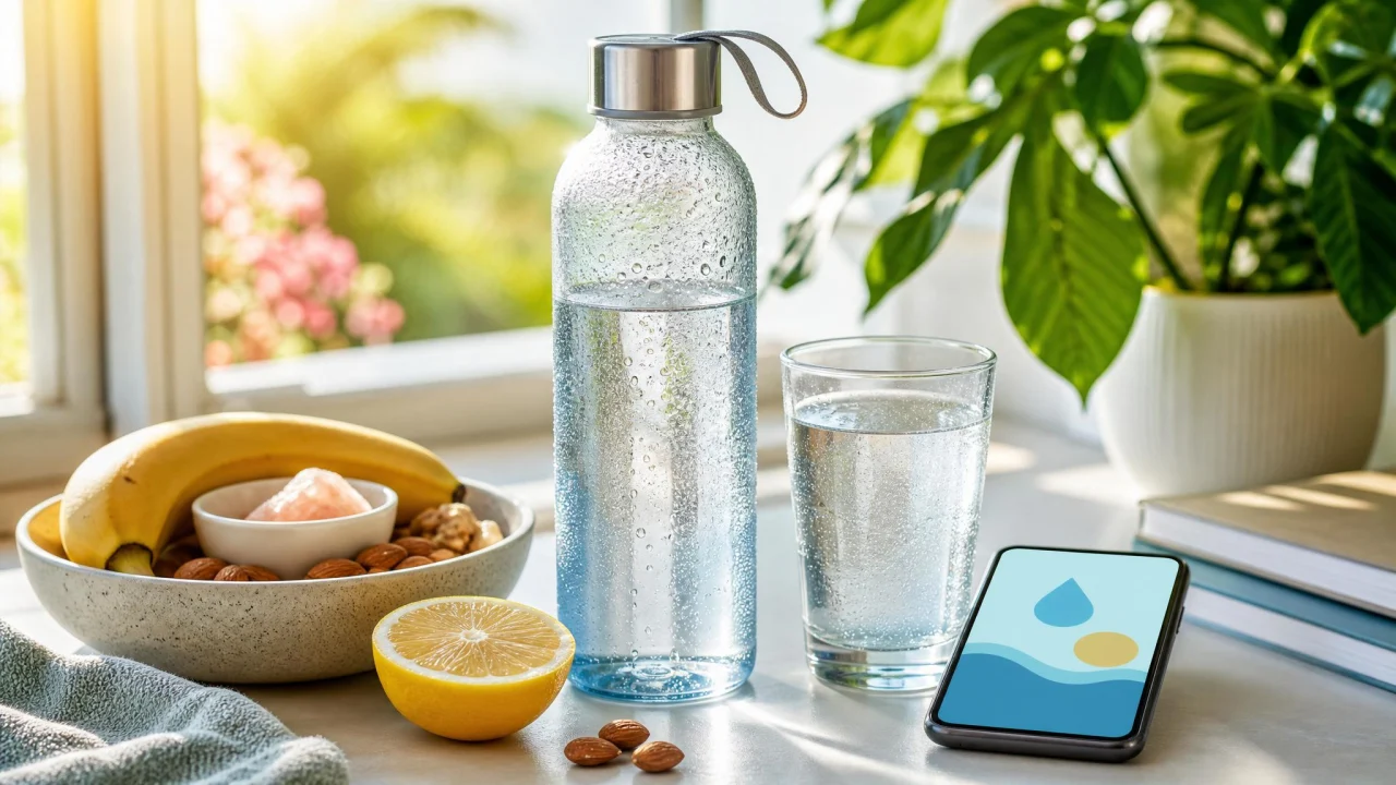 Acqua, frutta e sali minerali aiutano a raccontare il tema dell idratazione nelle giornate calde