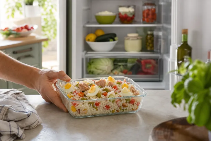 Insalata di riso avanzata: come raffreddarla, conservarla e portarla il giorno dopo