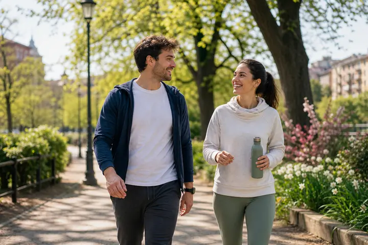 Camminata leggera di primavera per recuperare energia quotidiana.