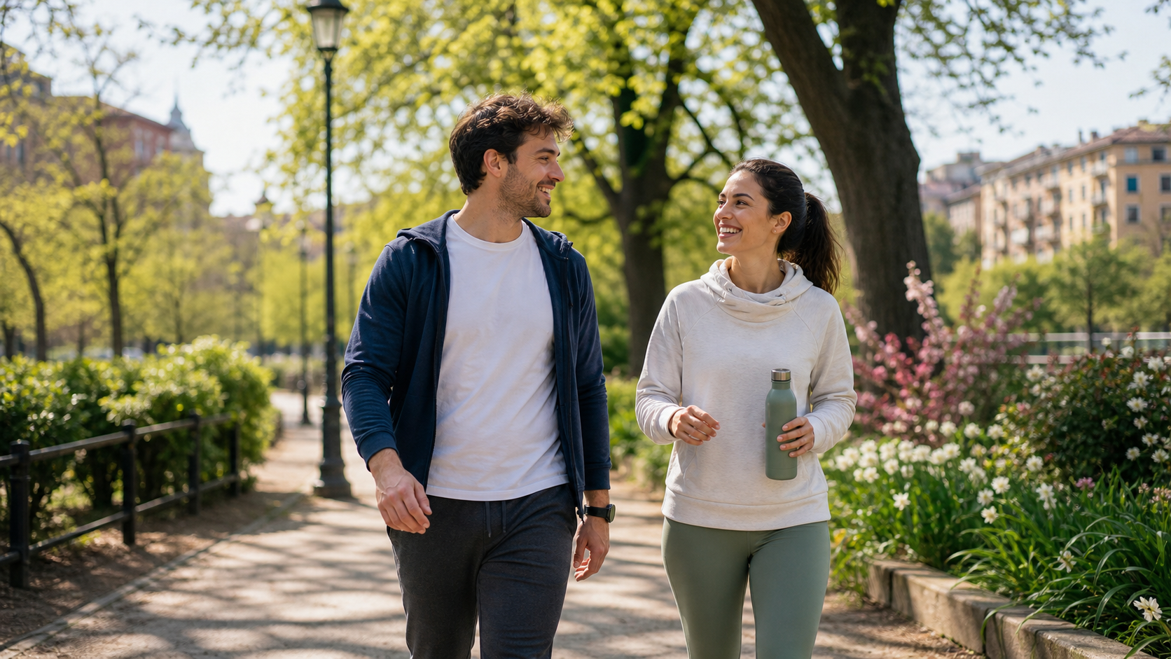 Camminata leggera di primavera per recuperare energia quotidiana.